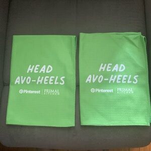 NEW RARE pinterest primal kitchen head avo avocado 🥑  2 pack kitchen towels